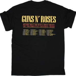 GUNS N ROSES TOUR 2025 NEW BLACK T-SHIRT