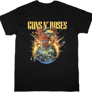 GUNS N ROSES TOUR 2025 NEW BLACK T-SHIRT
