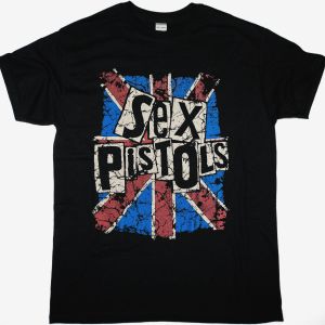 SEX PISTOLS FLAG NEW BLACK T-SHIRT