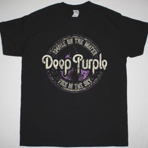 DEEP PURPLE SMOKE ON THE WATER NEW BLACK T-SHIRT