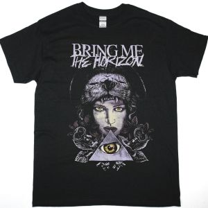 BRING ME THE HORIZON PURPLE GIRL NEW BLACK T-SHIRT
