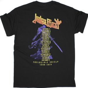 JUDAS PRIEST INVINCIBLE SHIELD TOUR 2024 NEW BLACK T-SHIRT