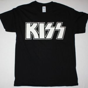 KISS WHITE LOGO NEW BLACK T-SHIRT