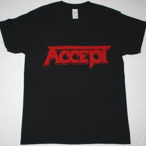 ACCEPT RED LOGO NEW BLACK T-SHIRT