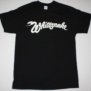 WHITESNAKE WHITE LOGO NEW BLACK T-SHIRT