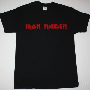 IRON MAIDEN RED LOGO NEW BLACK T-SHIRT