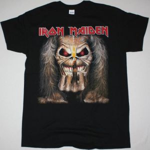 IRON MAIDEN EDDIE MIDDLE FINGER CANDLE NEW BLACK T SHIRT
