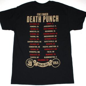 FIVE FINGER DEATH PUNCH AMERICAN CAPITALIST TOUR NEW BLACK T-SHIRT