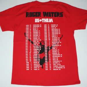 ROGER WATERS US+THEM TOUR 2018 NEW RED T-SHIRT
