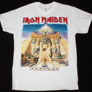 IRON MAIDEN POWERSLAVE 1984 NEW  WHITE T-SHIRT