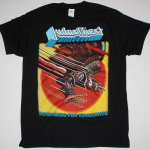 JUDAS PRIEST SCREAMING FOR VENGEANCE'82  NEW BLACK T-SHIRT