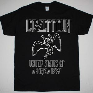 LED ZEPPELIN UNITED STATES OF AMERICA 1977 NEW BLACK T SHIRT