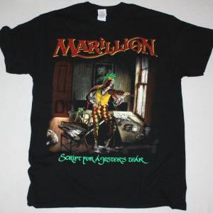 MARILLION SCRIPT FOR A JESTER'S TEAR '83 NEW BLACK T-SHIRT