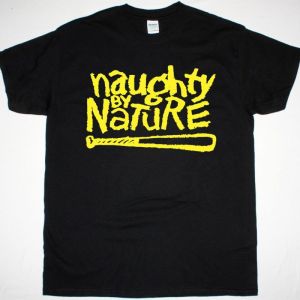 NAUGHTY BY NATURE LOGO NEW BLACK T-SHIRT