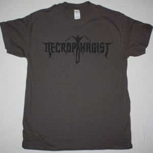 NECROPHAGIST LOGO NEW GREY CHARCOAL T-SHIRT
