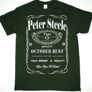 PETER STEELE TRIBUTE TYPE O NEGATIVE NEW FOREST GREEN T-SHIRT
