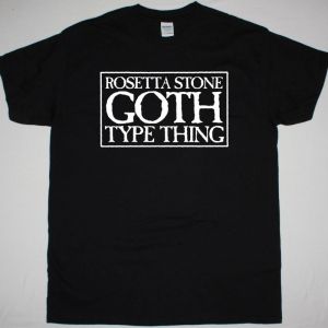 ROSETTA STONE GOTH TYPE THING NEW BLACK T-SHIRT