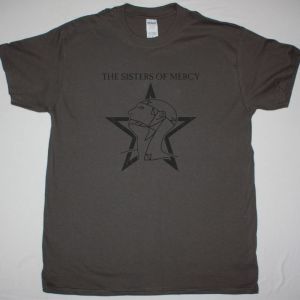 THE SISTERS OF MERCY DISTRESSED LOGO NEW GREY CHARCOAL T-SHIRT