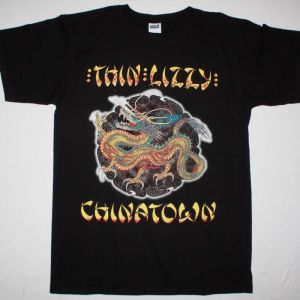 THIN LIZZY CHINATOWN '80 NEW BLACK T-SHIRT