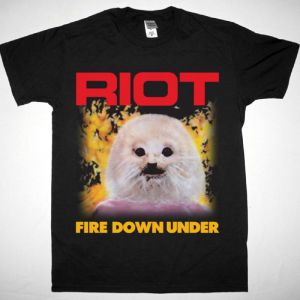 RIOT FIRE DOWN UNDER 1981 NEW BLACK T-SHIRT