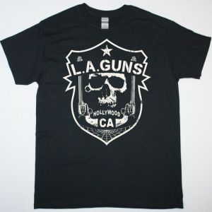 L.A. GUNS RENEGADES SHIELD NEW BLACK TSHIRT