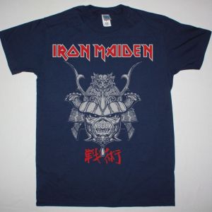 IRON MAIDEN SENJUTSU SAMURAI EDDIE GRAPHIC NEW NAVY T SHIRT