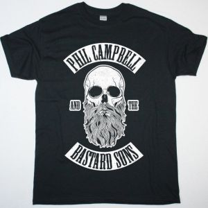 PHIL CAMBELL AND THE BASTARD SONS SKULL BEARD NEW BLACK T-SHIRT