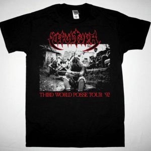 SEPULTURA THIRD WORLD POSSE TOUR 1992 NEW BLACK T SHIRT