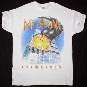 DEF LEPPARD PYROMANIA TOUR NEW WHITE T SHIRT
