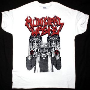 MUNICIPAL WASTE PRIEST NEW WHITE T-SHIRT