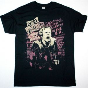 SEX PISTOLS JOHNNY ROTTEN NEW BLACK T-SHIRT
