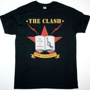 THE CLASH KNOW YOUR RIGHTS NEW BLACK T-SHIRT