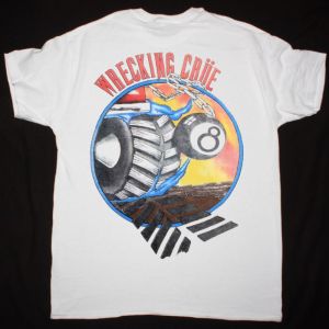 MOTLEY CRUE WRECKING CRUE NEW WHITE T-SHIRT