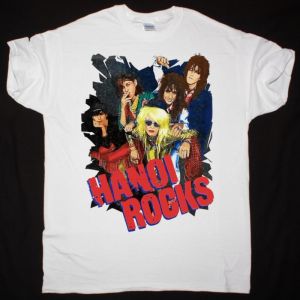 HANOI ROCKS BAND NEW WHITE T-SHIRT