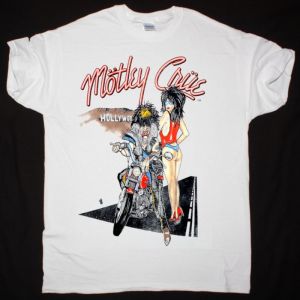 MOTLEY CRUE GIRLS GIRLS GIRLS CALIFORNIA TOUR NEW WHITE T-SHIRT