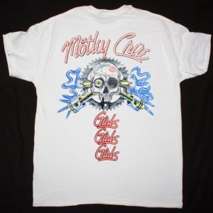 MOTLEY CRUE GIRLS GIRLS GIRLS CALIFORNIA TOUR NEW WHITE T-SHIRT