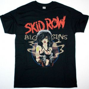 SKID ROW BIG GUNS NEW BLACK T-SHIRT