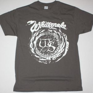 WHITESNAKE DISTRESSED LOGO NEW GREY CHARCOAL T-SHIRT