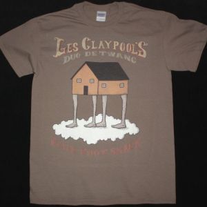LES CLAYPOOL'S DUO THE TWANG FOUR FOOT SHACK NEW BROWN T-SHIRT