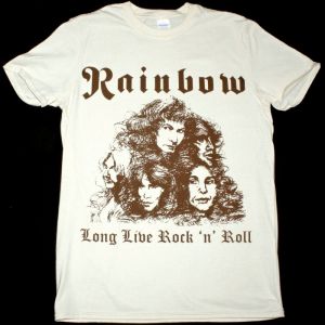 RAINBOW LONG LIVE ROCK'N'ROLL NEW NATURAL T-SHIRT