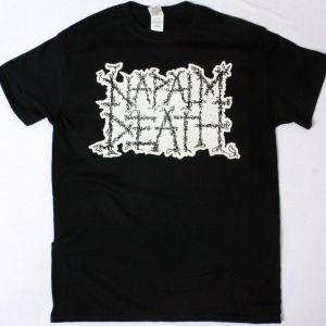 NAPALM DEATH LOGO WHITE NEW BLACK T-SHIRT