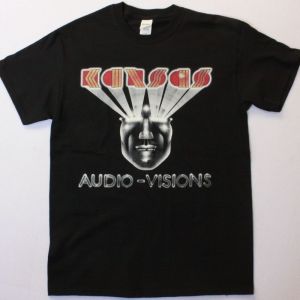 KANSAS AUDIO-VISIONS NEW RARE BLACK T-SHIRT