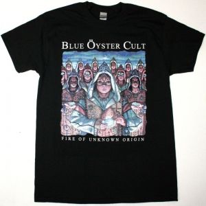 BLUE ÖYSTER CULT FIRE OF UNKNOWN ORIGIN NEW BLACK T SHIRT