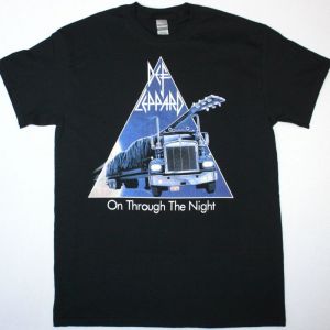 DEF LEPPARD ON THROUGH THE NIGHT NEW BLACK T SHIRT
