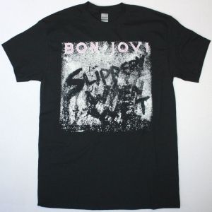 BON JOVI SLIPPERY WHEN WET NEW BLACK T SHIRT