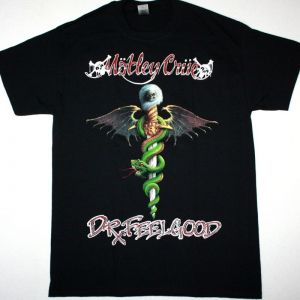 MOTLEY CRUE DR. FEELGOOD CRUE FANS IS THE BEST NEW BLACK T-SHIRT