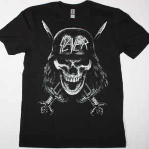SLAYER WEHRMACHT SKULL NEW BLACK T-SHIRT