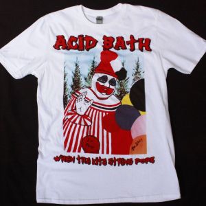 ACID BATH WHEN THE KITE STRING POPS NEW WHITE T-SHIRT