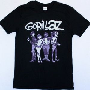 GORILLAZ GROUP BOYFRIEND FIT GIRLS NEW BLACK T SHIRT