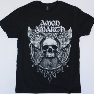 AMON AMARTH SKULL AND AXES NEW BLACK T-SHIRT